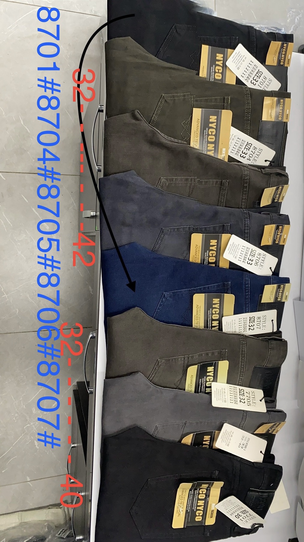 Джинсы God Baron (32-42) 8706 black (деми)