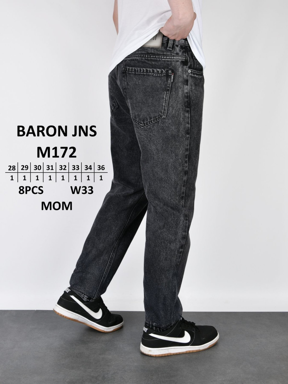 Джинсы God Baron (28-36) M172 black (деми)