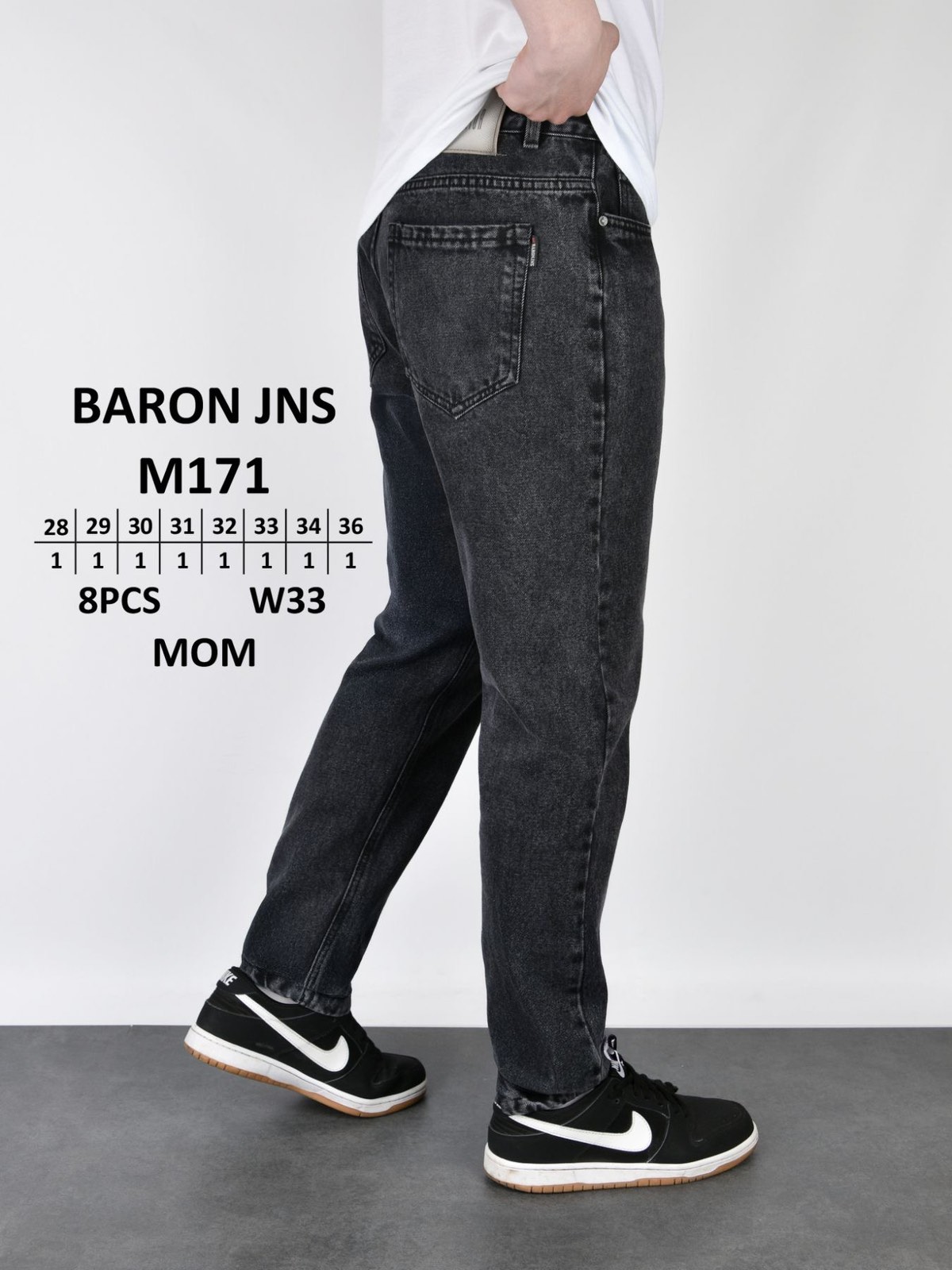 Джинсы God Baron (28-36) M171 black (деми)