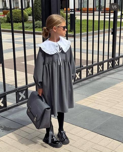 Платье Seven Zikina (122-152) 1329 grey (деми)