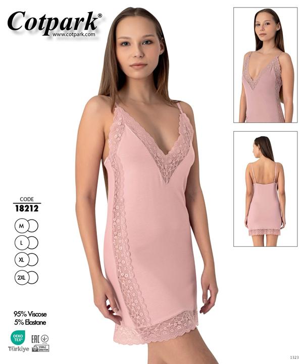 Ночнушка Cotpark (M-2XL) 18212 powder (лето)