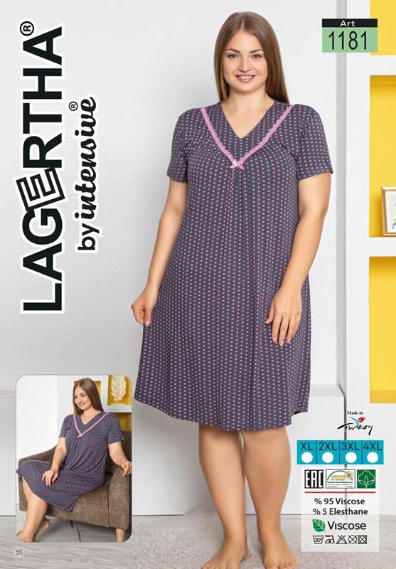 Ночнушка Cotpark (XL-4XL) 1181 grey (лето)