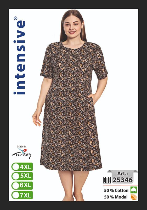 Платье Cotpark (4XL-7XL) 25346 brown (лето)