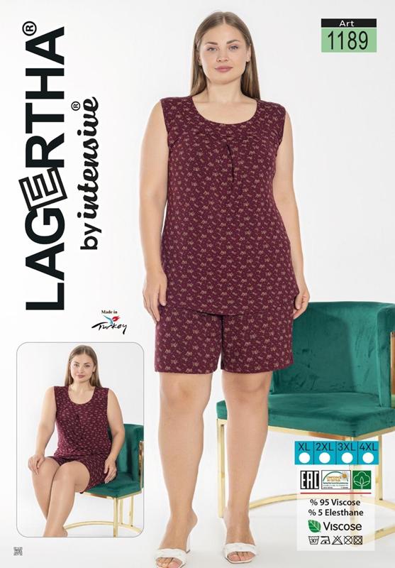 Пижама Cotpark (XL-4XL) 1189 wine (лето)