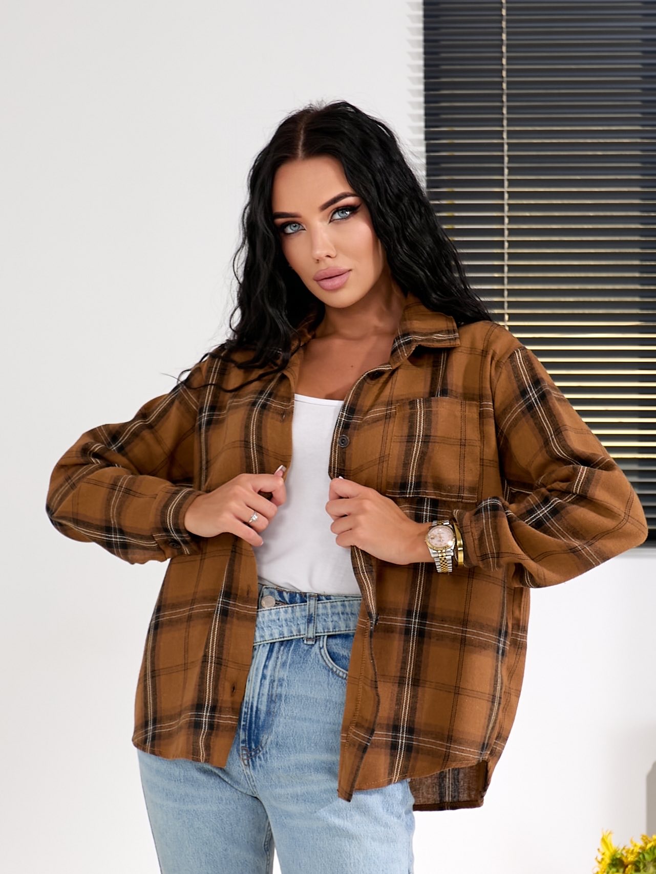 Рубашка BAT (42-48) 899 brown (деми)