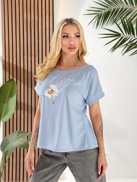 Футболка BAT (46-52) 745 l.blue (лето)