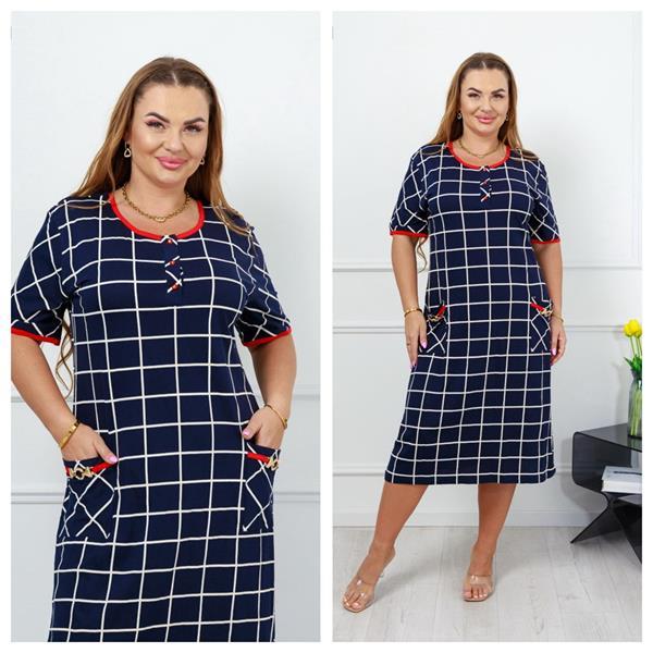 Платье Vehuiah (XL-4XL) 21131 navy (лето)