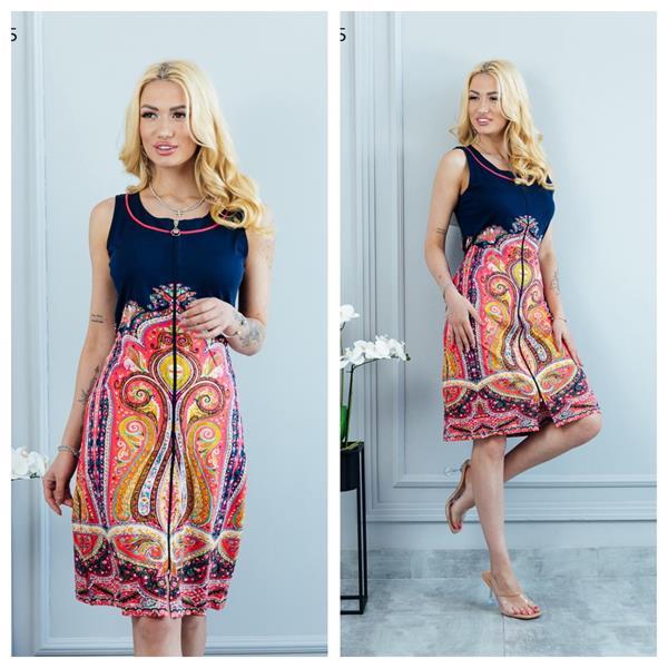 Халат Vehuiah (M-2XL) 18135 navy (лето)