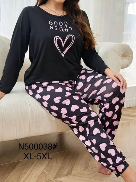 Пижама Brilliant (XL-5XL) 500038 black (деми)