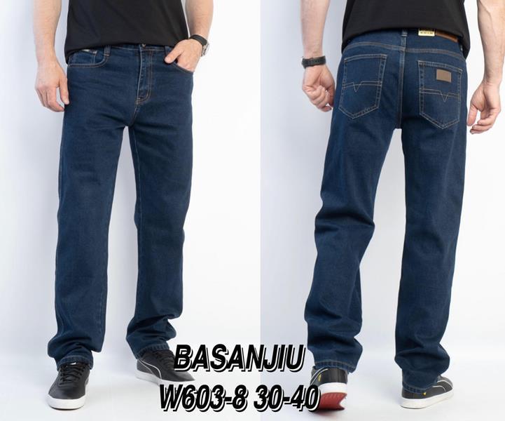 Джинсы Basanjiu (30-40) 603-8 navy (деми)