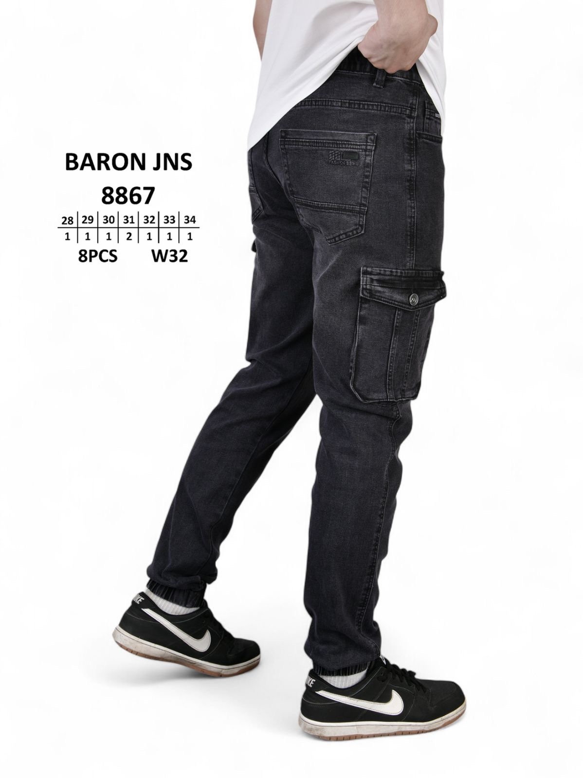 Джинсы God Baron (28-34) 8867 black (деми)