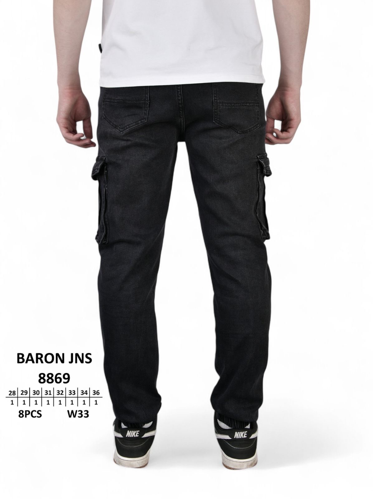 Джинсы God Baron (28-36) 8869 black (деми)