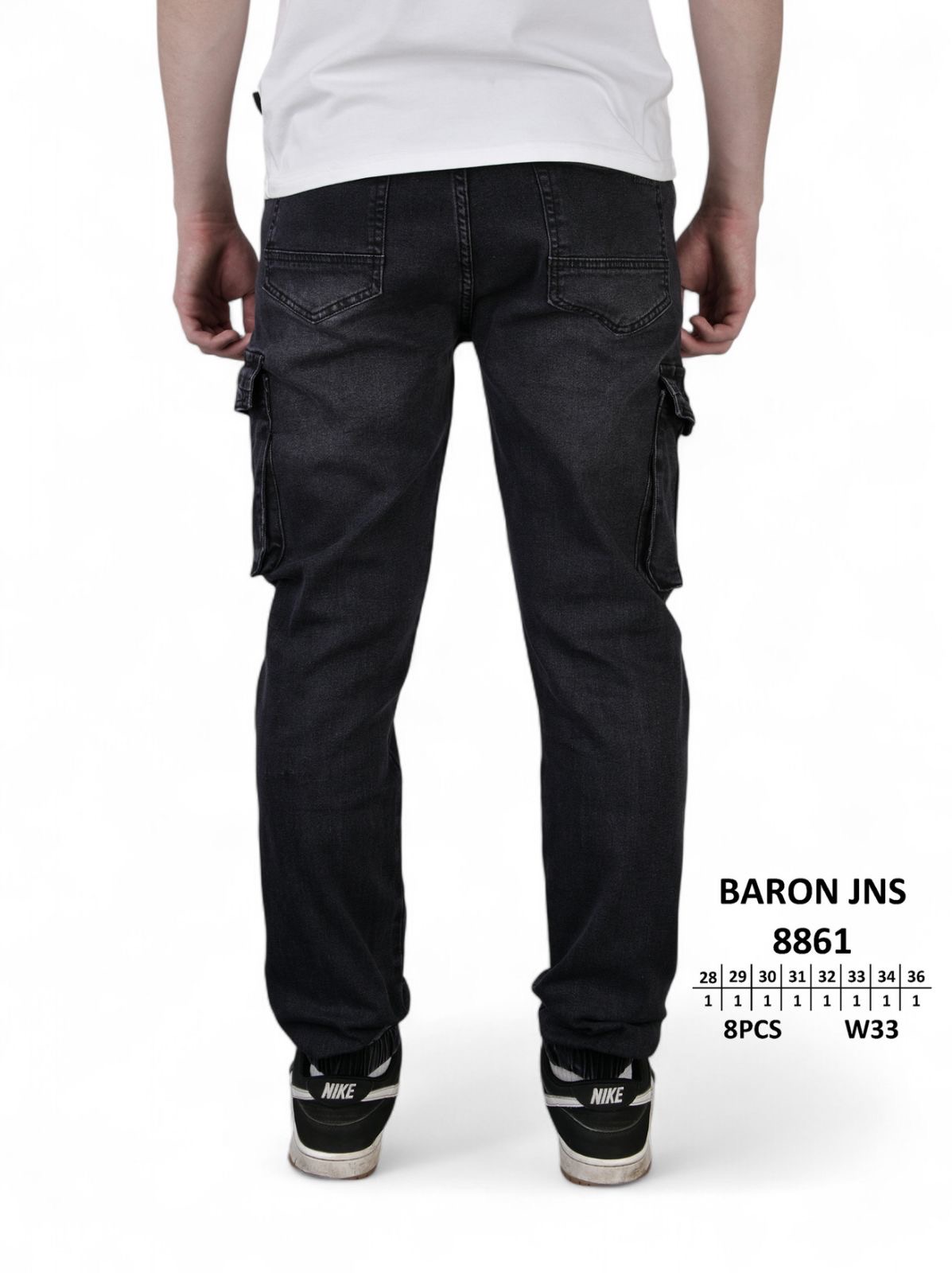 Джинсы God Baron (28-36) 8861 black (деми)