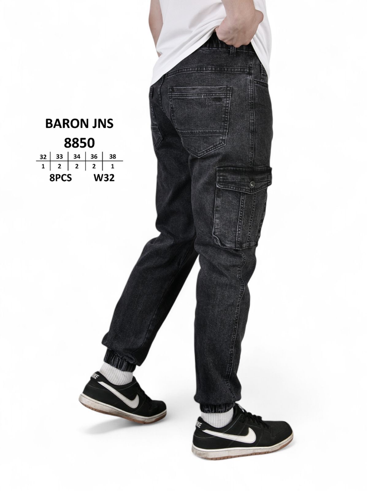 Джинсы God Baron (32-38) 8850 black (деми)