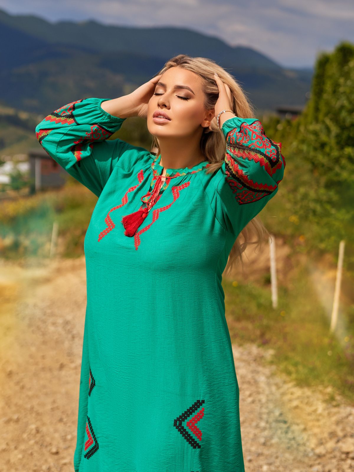 Платье DGMD (52-56) 3379 green (лето)