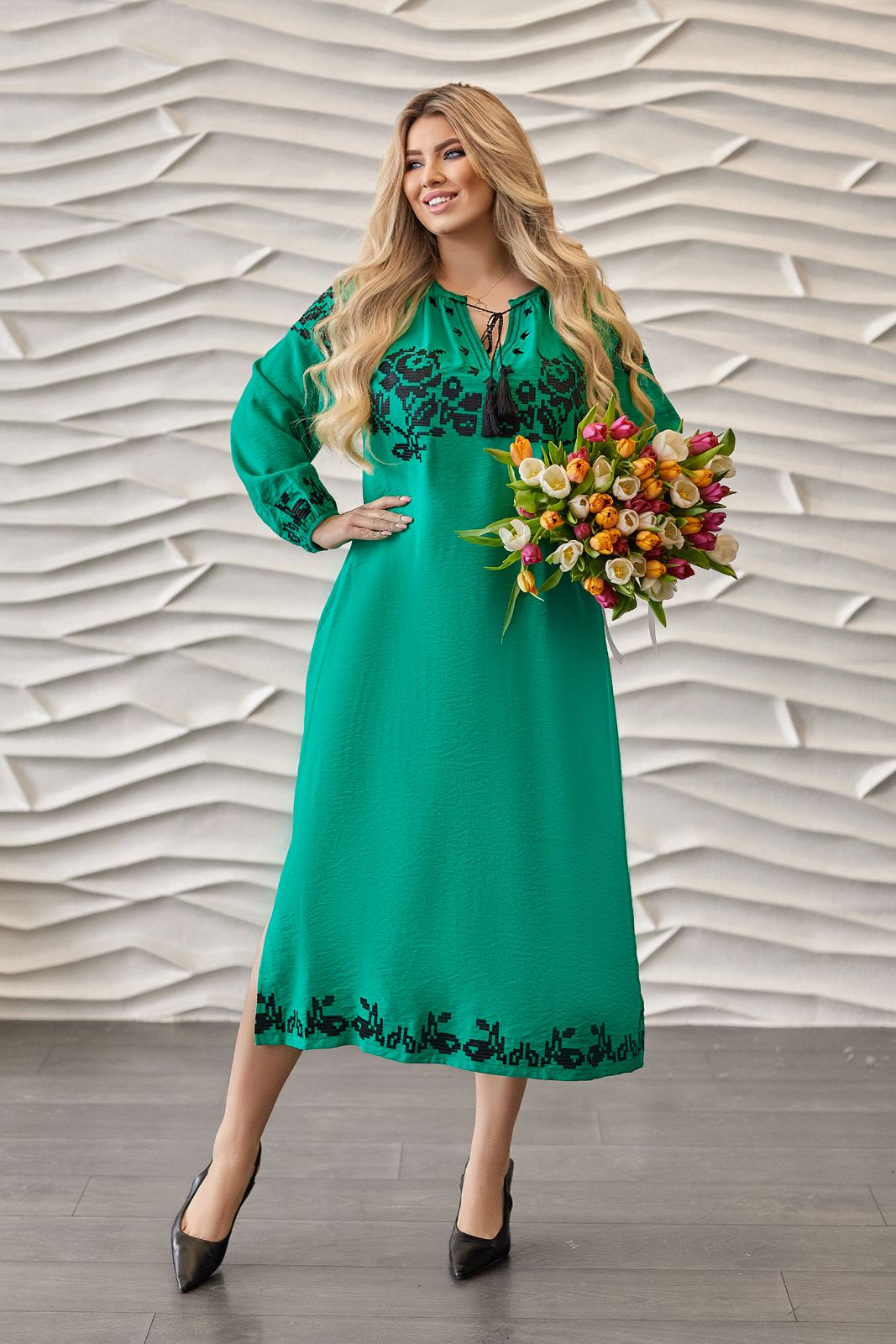 Платье DGMD (52-64) 3349 green (лето)