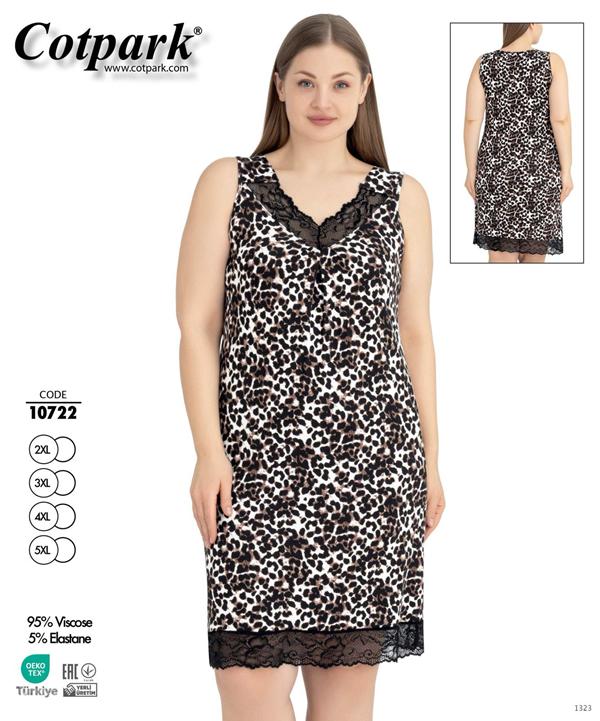 Ночнушка Cotpark (2XL-5XL) 10722 black (лето)