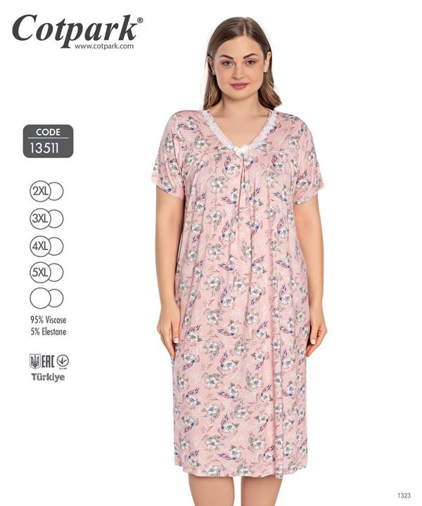 Ночнушка Cotpark (2XL-5XL) 13511 peach (лето)