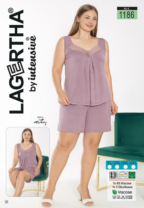 Пижама Cotpark (XL-4XL) 1186 purple (лето)