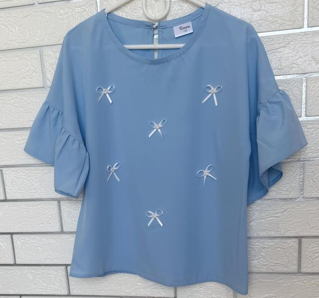 Блузка Moda school (122-146) 8560 l.blue (лето)