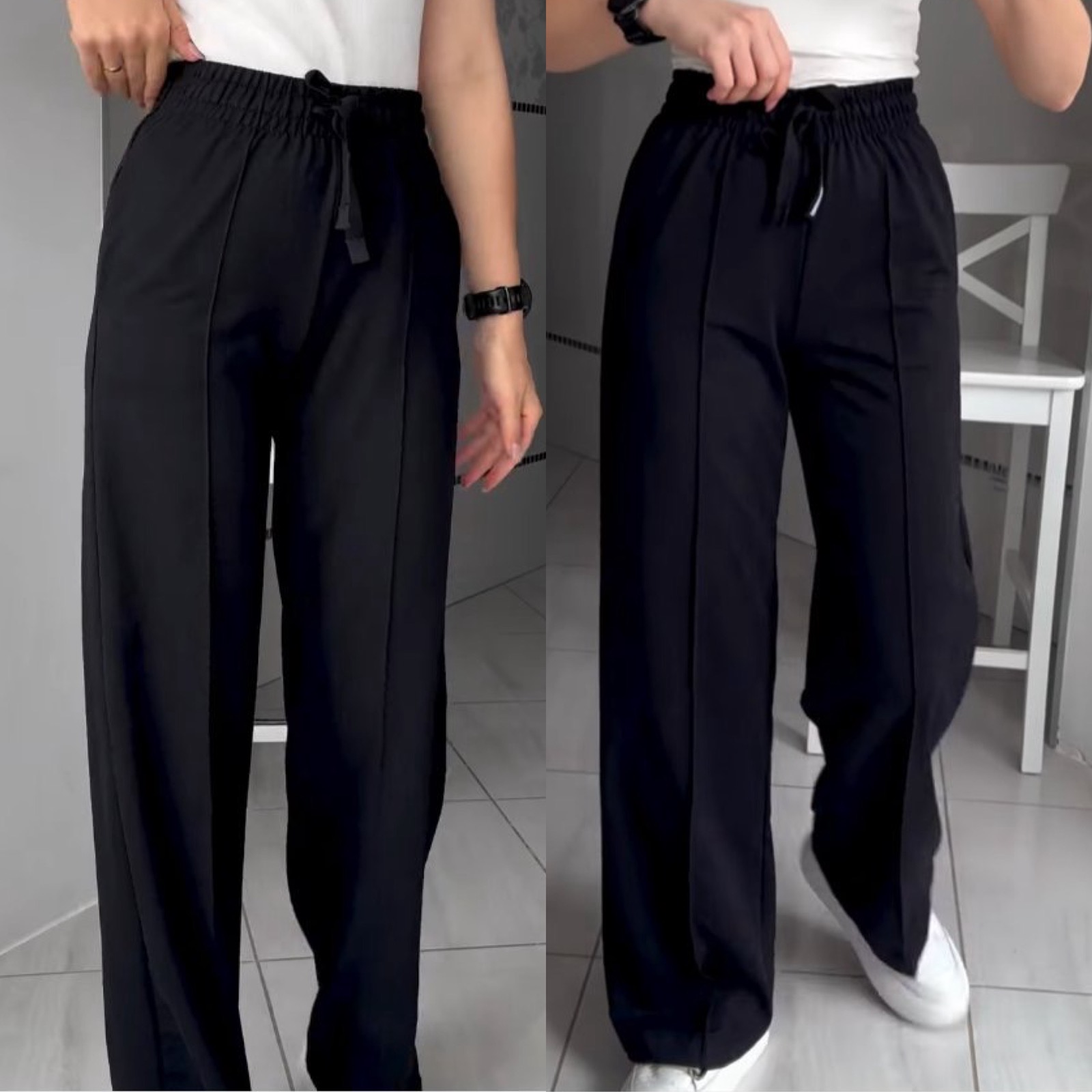 Штаны Sport style (S-XL) 1048-1 black (деми)