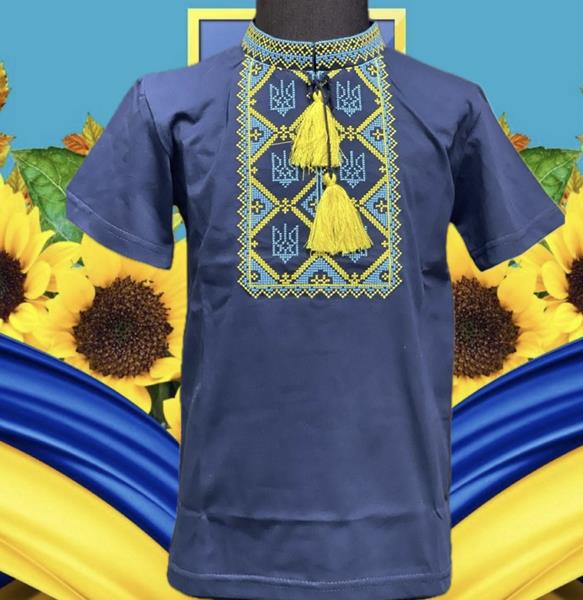 Вышиванка Miki Maki (122-164) MM252 blue (лето)