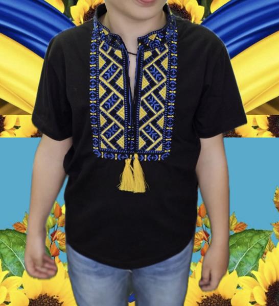 Вышиванка Miki Maki (110-158) MM253 black (лето)