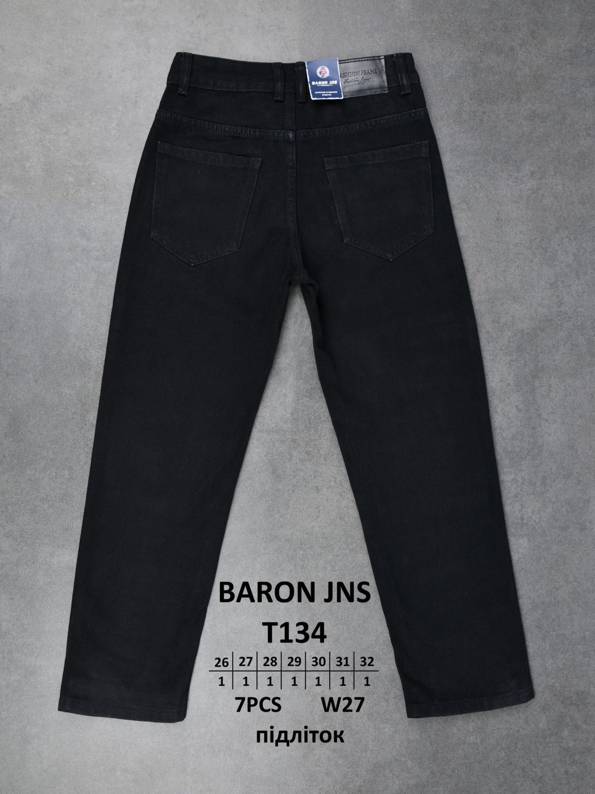 Джинсы God Baron (26-32) T134 black (деми)