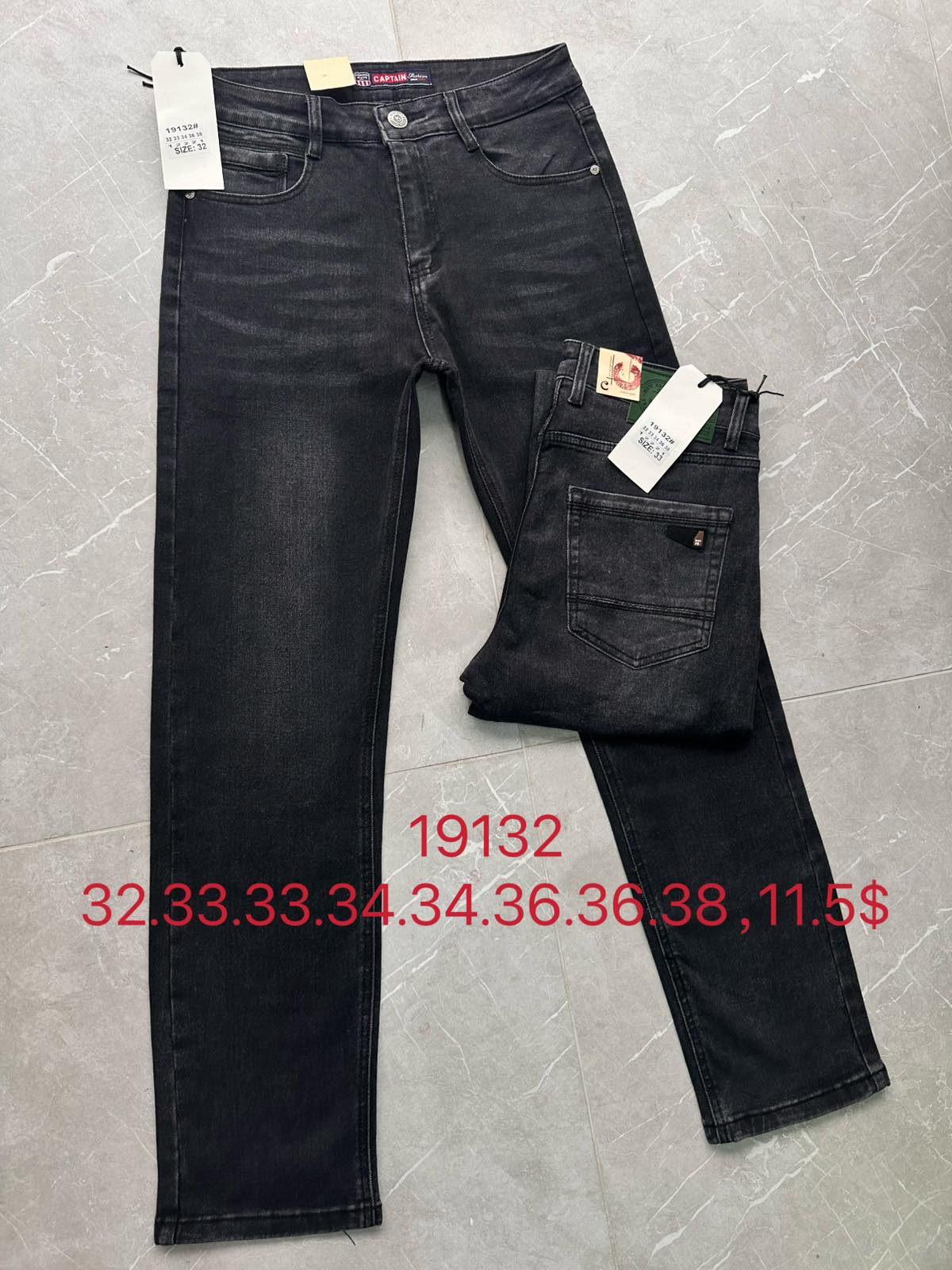 Джинсы God Baron (32-38) 19132 black (деми)