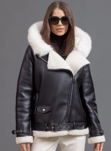 Дубленка Dorimodes (42-48) DL619 black-white (зима)