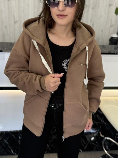 Кофта спорт JJF (L-4XL) 50146 d.beige (зима)