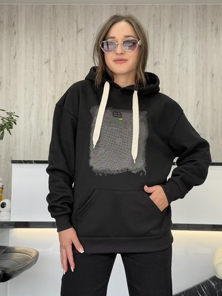 Худи JJF (L-4XL) 50153 black (зима)