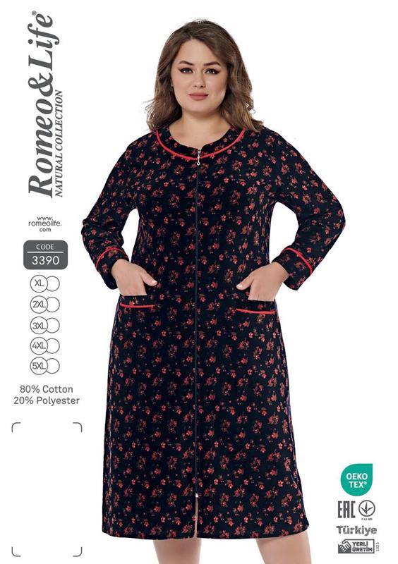 Халат Cotpark (XL-5XL) 3390 black (деми)