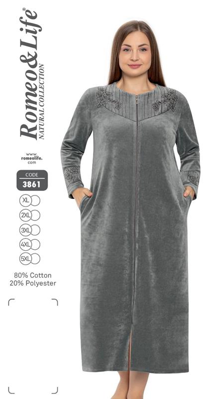 Халат Cotpark (XL-5XL) 3861 grey (деми)