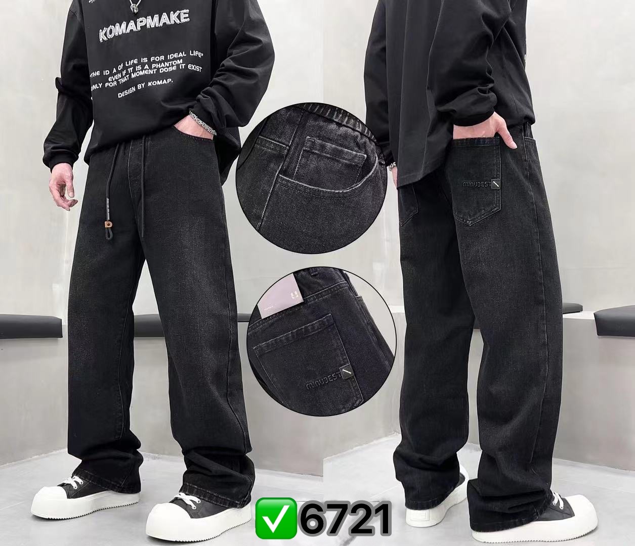 Джинсы God Baron (28-34) 6721 black (деми)