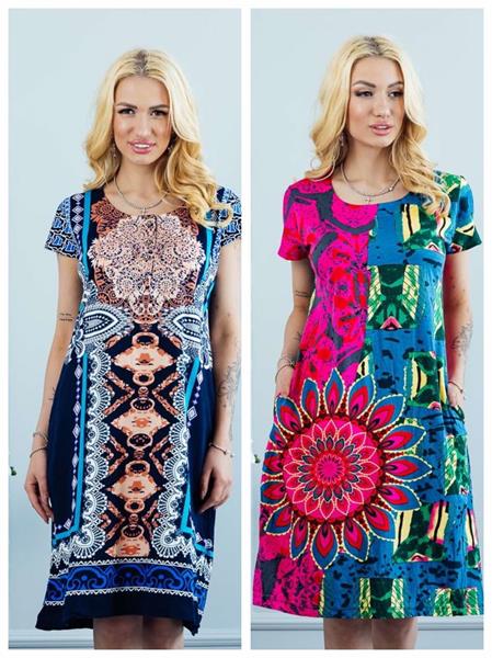 Платье Vehuiah (S-XL) 17343 blue (лето)