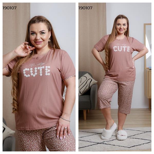 Пижама Vehuiah (2XL-4XL) 190107 brown (лето)