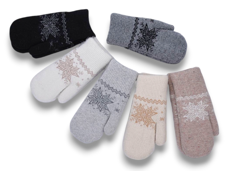 Варежки КОРОЛЕВА (one size) J1026 mix (зима)