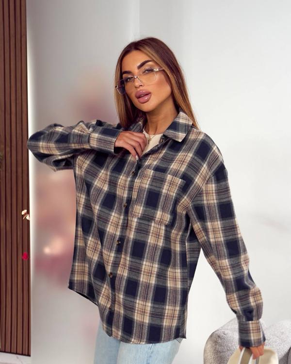 Рубашка Lelis (42-48) 1086 navy-beige (деми)