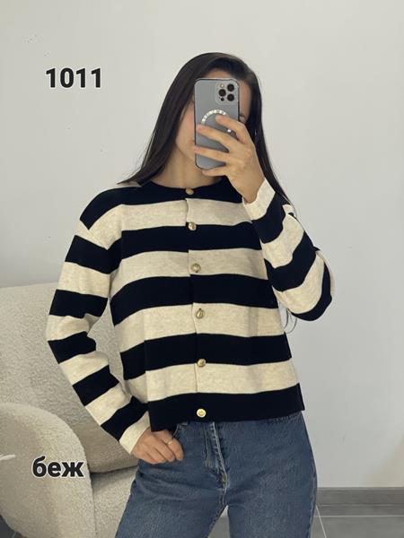 Кофта FSN (42-48) 1011 beige-black (деми)