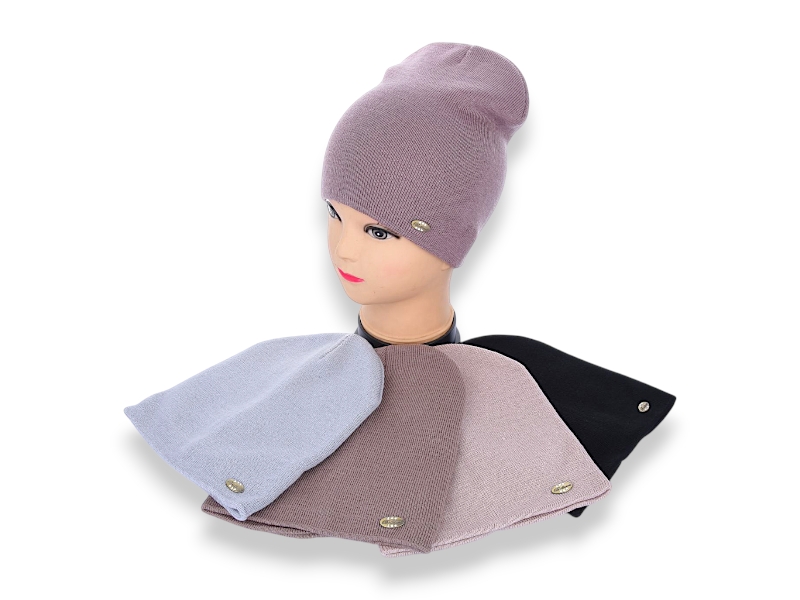 Шапка Angelica (54-58) SP002-3 подвійна mix (деми)