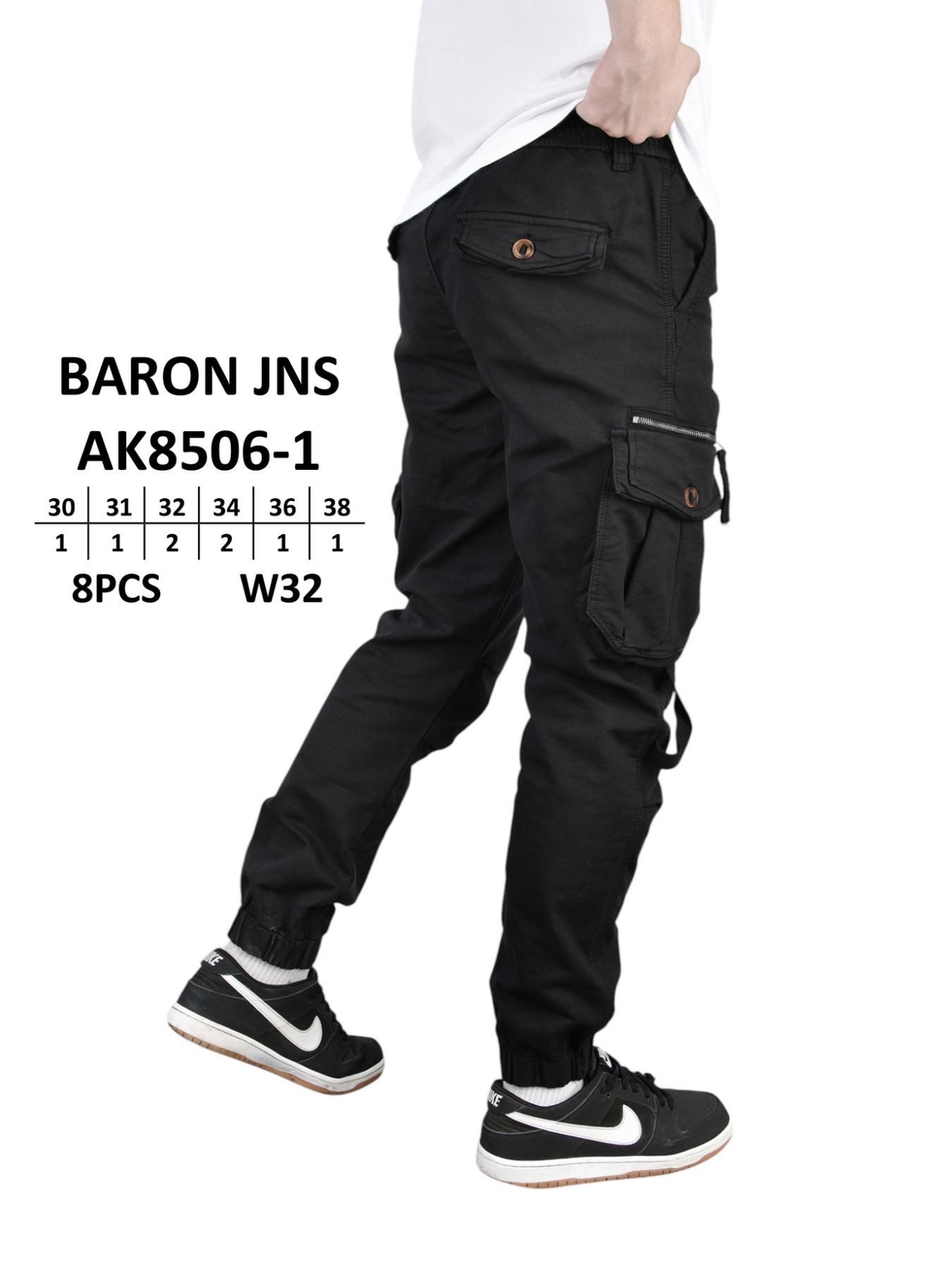 Джинсы God Baron (30-38) AK8506-1 black (деми)