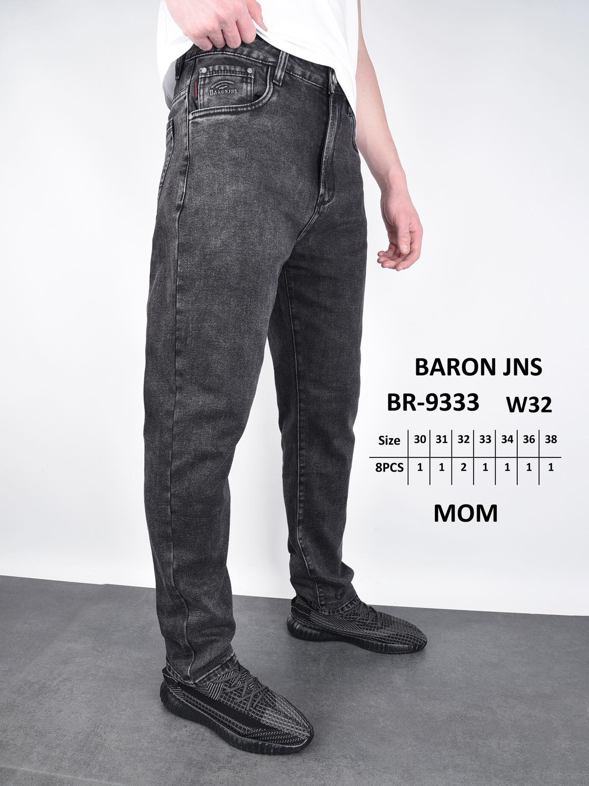 Джинсы God Baron (30-38) BR-9333 black (деми)