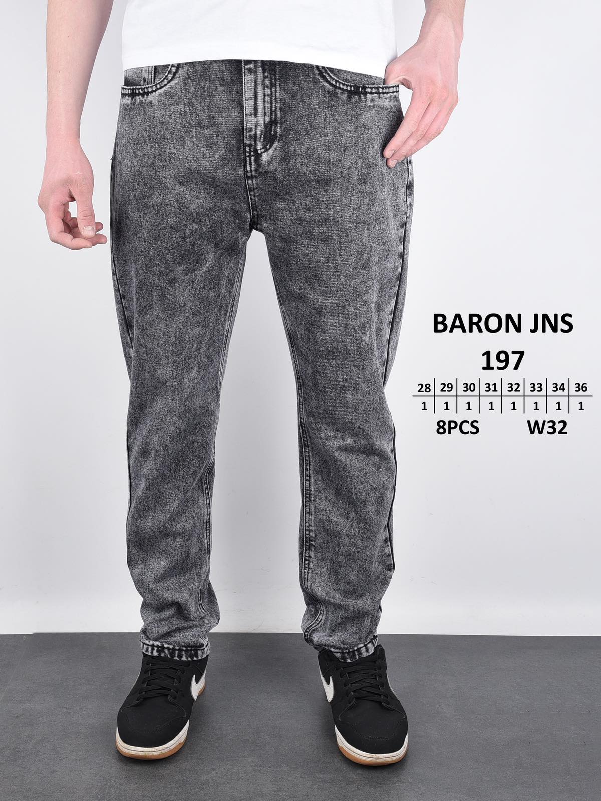 Джинсы God Baron (28-36) 197 grey (деми)