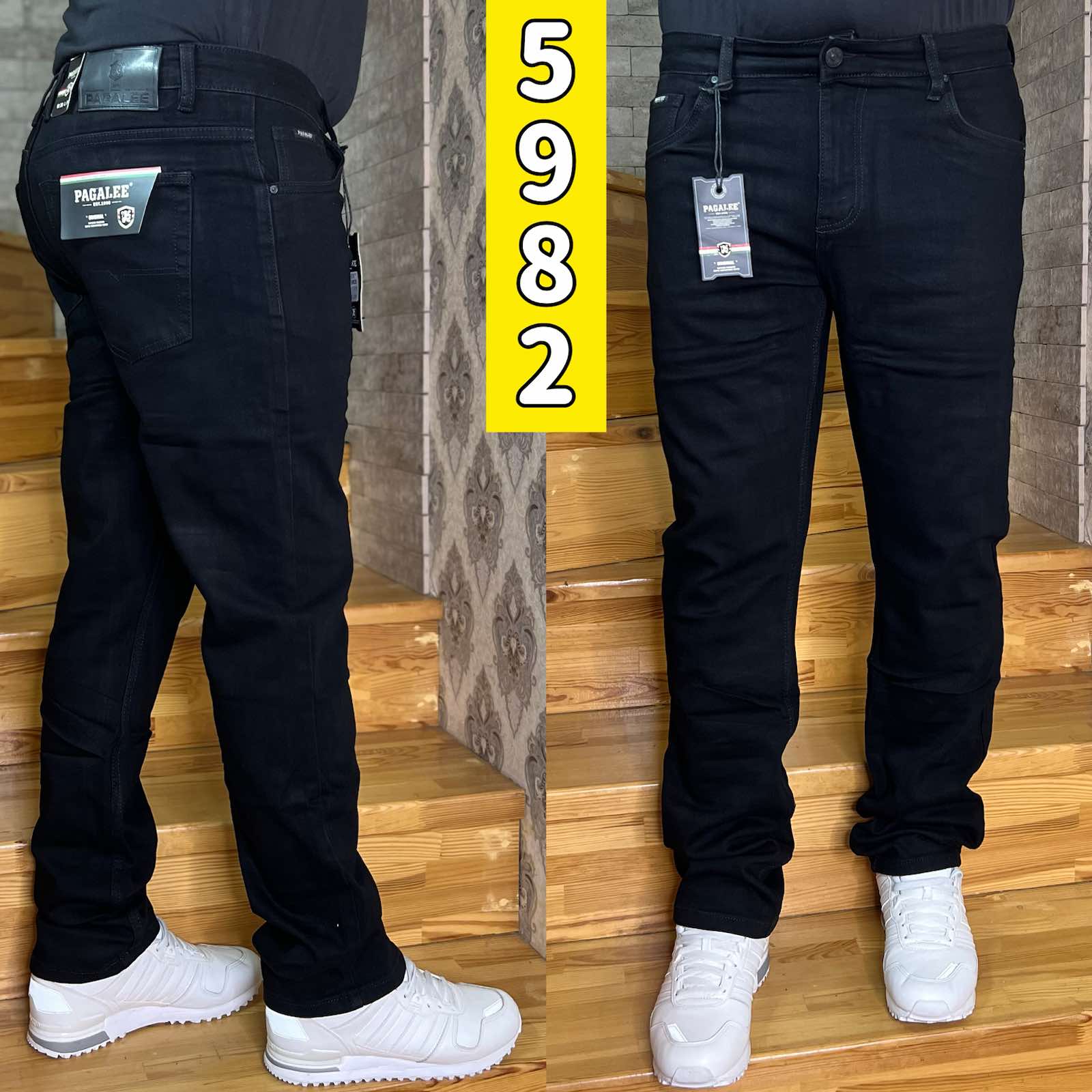 Джинсы God Baron (32-40) 5982 black (деми)