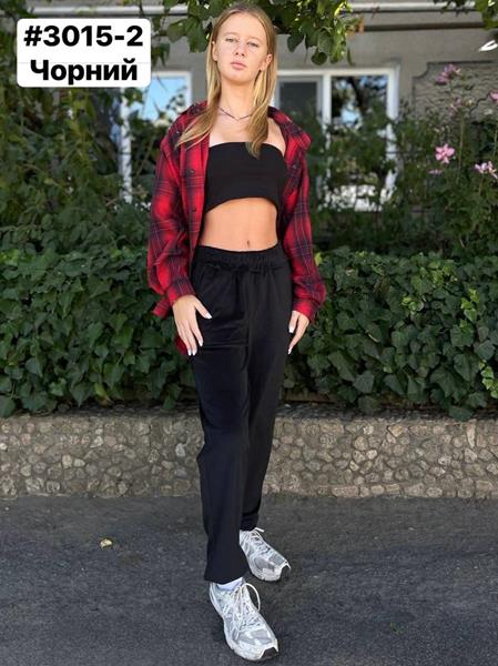 Штаны спорт BAT (46-52) 3015-2 black (деми)