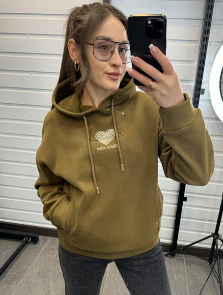 Худи JJF (XL-3XL) 5027 khaki (зима)