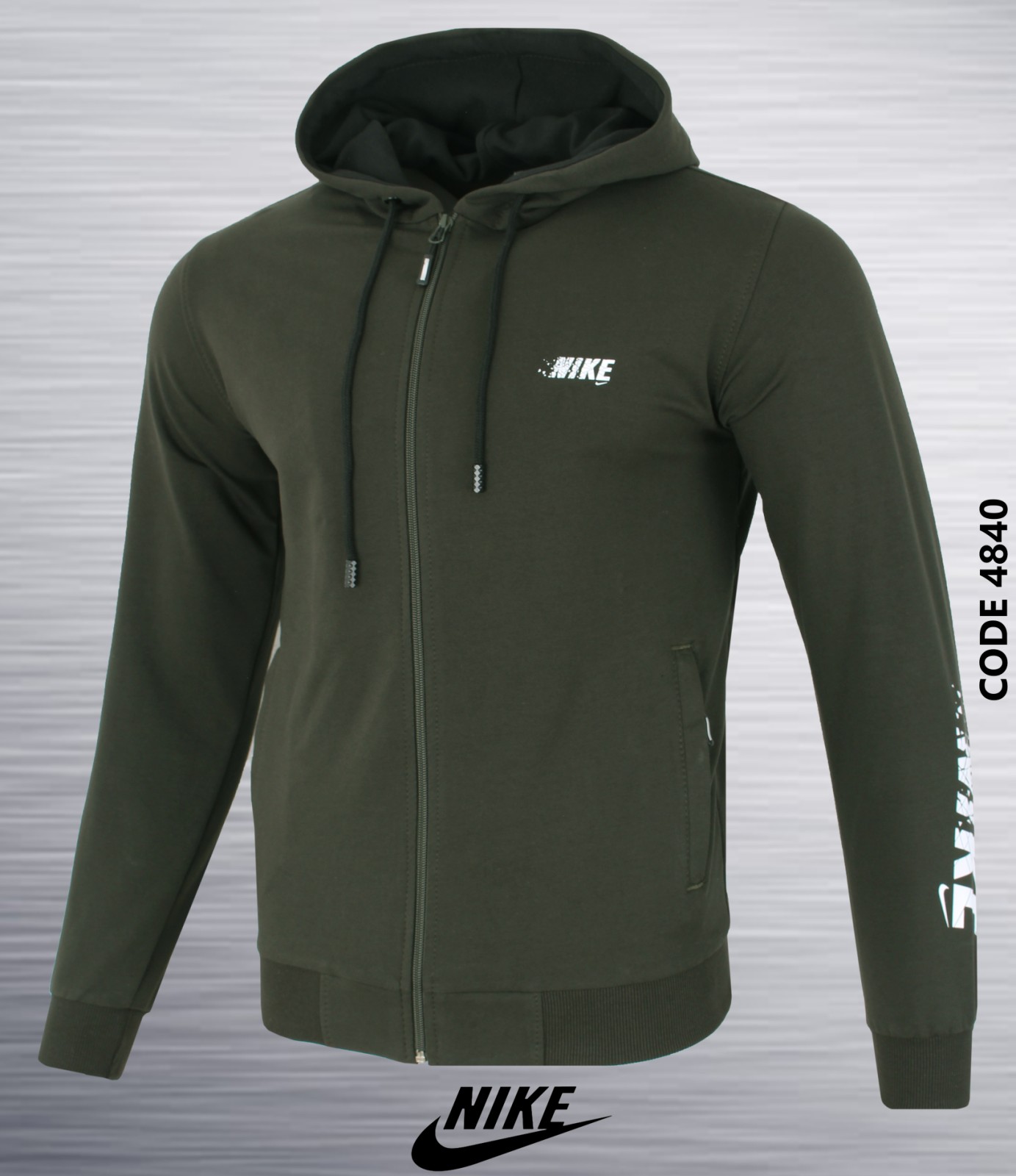 Кофта спорт AZT (S-2XL) 4840-8 khaki (зима)