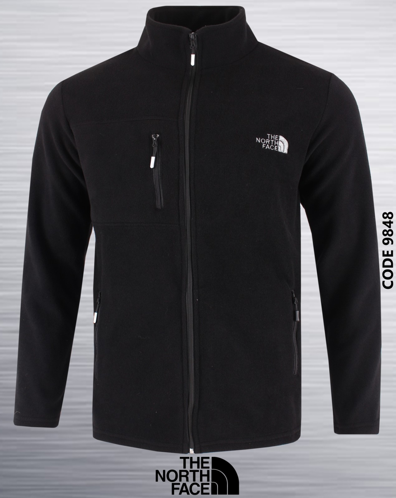Кофта спорт AZT (S-2XL) 9848 black (зима)