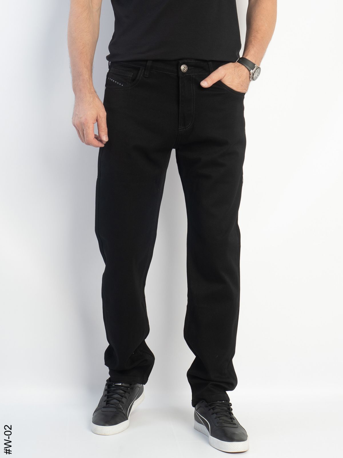 Джинсы Seven Group (32-42) W02 black (деми)